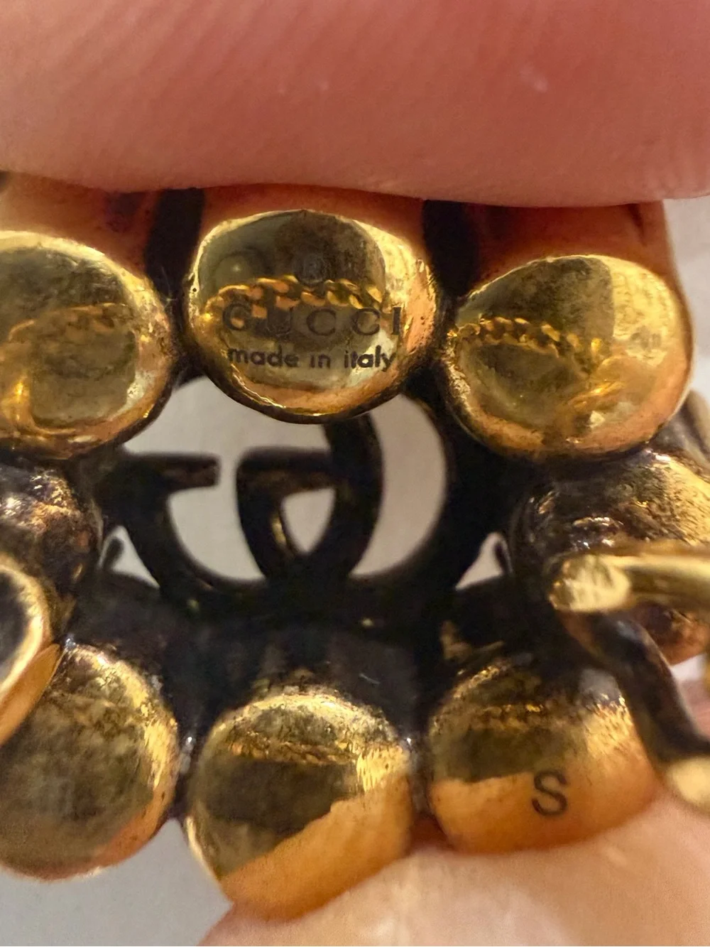 Gucci Gold-tone GG Crystal Cluster Ring